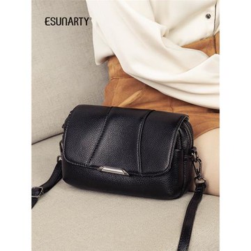 ESUNARTY包包女2025年新款時尚多隔層真皮小方包女士休閑單肩小包