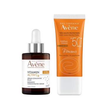 Avene雅漾 極光C亮白防曬組(極光精萃30ml+亮顏防曬30ml)