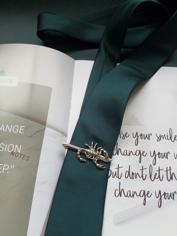 銀色蠍子領帶夾型男百搭領帶金屬配件