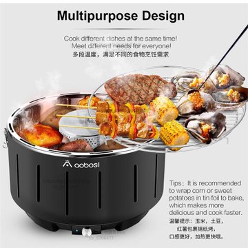 出口德國家用燒烤爐室內烤肉戶外木碳火炭便攜式野炊烤串架碳烤爐