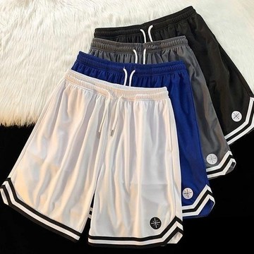 潮流印花拼色短褲 透氣五分褲 男生短褲 運動鬆緊抽繩短褲五分褲 工作短褲 休閒短褲 運動短褲 短褲男 （KHD20）