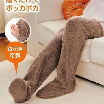 加長版老寒腿冬季保暖護膝護腿神器雙面絨自帶暖意睡覺暖腳睡眠襪