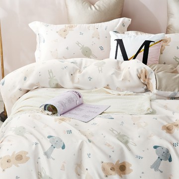 Prawear 巴麗維亞 吸濕排汗萊賽爾天絲兩用被床包組  雙人加大(床包188 x 182cm + 兩用被212 x 182cm + 2個枕套75 x 45cm)  萌動小隊