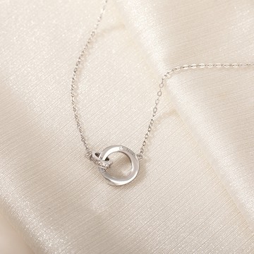 [925純銀]環環相扣典雅圓型項鍊【SL1037】-銀
