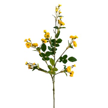 KUIBAO 快豹生活 小薔薇仿真花 長度75cm  清新黃  6件