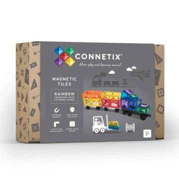 【Connetix】彩虹磁力積木-磁力運輸車組(50pc)