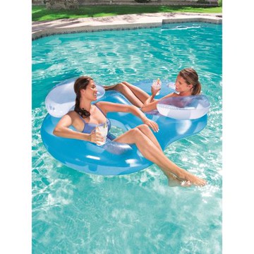 單雙人充氣浮床成人多人水上浮排遮陽漂浮氣墊網布休閑椅游泳圈