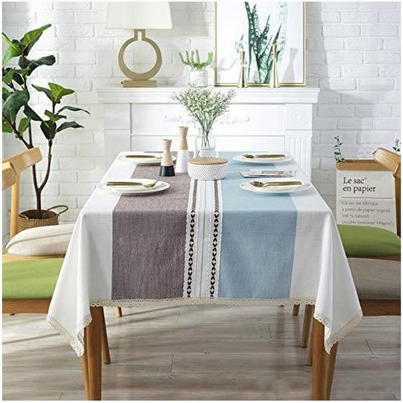 Kisata テーブルくろす 撥水 おしゃれ 北欧 リネン テーブルクロス レース 長方形 ポリエステル 汚れにくい 洗え 通販 Lineポイント最大get Lineショッピング