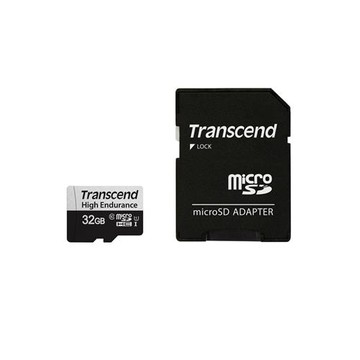 Transcend USD350V 32GB High Endurance microSDHC UHS-I U1高耐用記憶卡,附轉卡 (TS32GUSD350V) 行車監控專用