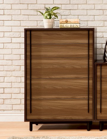 亞倫傢俱*諾爾頓耐磨木紋五斗櫃