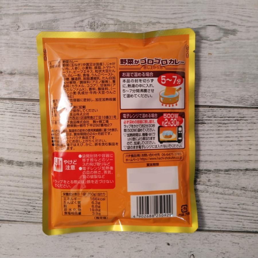 ハチ食品 野菜がゴロゴロたっぷり大盛りカレー 中辛 250g×2袋 メール便送料無料 ポイント消化 500