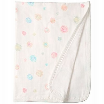 フジキ カラフルドロップ 4重ガーゼケット 汗もすばやく吸収 優しい肌触り 保温性