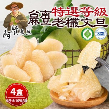 【阿賢文旦】特選等級老欉文旦禮盒5斤x4盒(5-7顆/盒)-8/20起陸續出貨