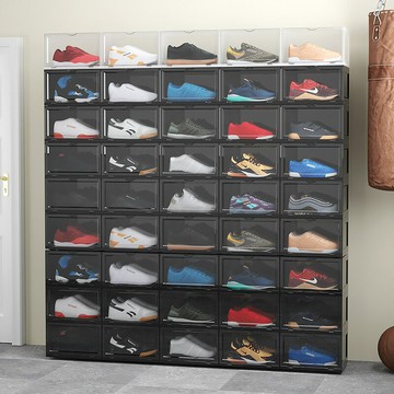 塑料鞋盒實用球鞋收納防塵鞋子收納盒翻蓋亞克力運動鞋收納盒