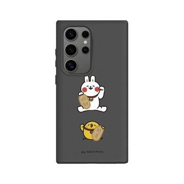 Galaxy S24 Ultra SolidSuit 黑 - 懶散兔與啾先生 Lazy Rabbit and Mr.Chu - 好運都來