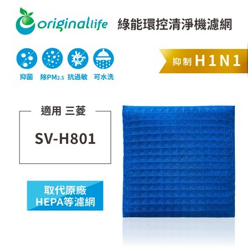 適用 三菱：SV-H801【Original Life】沅瑢 超淨化PRO加濕器濾網 ★ 長效可水洗
