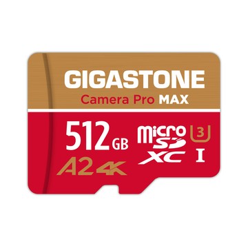Gigastone 4K Camera Pro MAX microSDXC UHS-Ⅰ A2 U3 512GB 錄影監控記憶卡(附SD轉卡)
