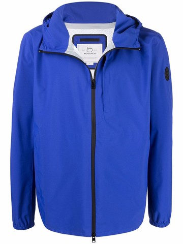 Woolrich - sleeve-logo hooded jacket - men - Polyester - XL - Blue
