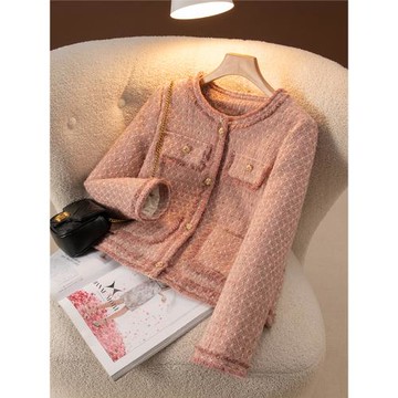 小香風羽絨服女短款輕薄款名媛風2024秋冬新款小個子90絨洋氣外套