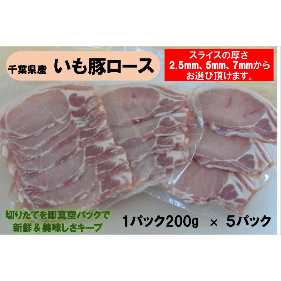 旨い！千葉県産銘柄　いも豚ロース　冷凍　スライス　1Kg