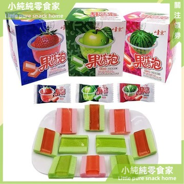 現💯貨  網紅峰樂西瓜草莓蘋果味夾心果凍泡泡糖口香糖兒童學校懷舊零食 SUIR