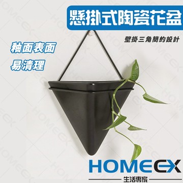 HomeEX生活專家 懸掛式陶瓷花盆 室內盆栽 空氣植物盆栽 吊籃花 室內植物栽培 水培植物吊欄