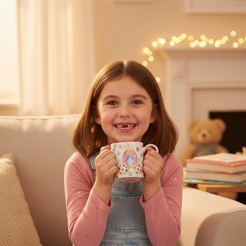 英國Arthurwood趣味可愛青蛙王子與公主圖騰兒童專用250ml馬克杯