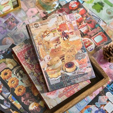 切膜貼紙書 微光記憶  日系古早風素材手帳谷子diy裝飾拼貼