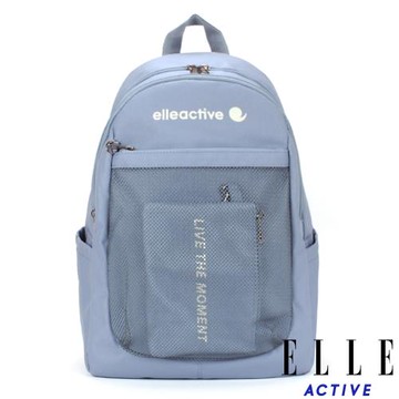 【ELLE Active】活力隨行系列-後背包-中-藍色