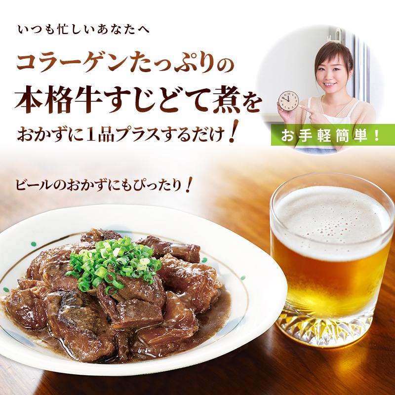 牛すじ どて煮 国産 煮込み レトルト 博多 屋台風 コラーゲン 常温保存  送料無料 メール便 125g×2パック