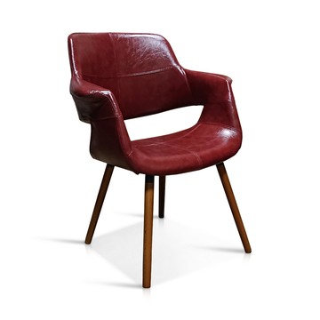 【C'est Chic】Chase夏佐單椅(皮質)-酒紅 餐椅