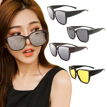 ALEGANT - 休閒時尚水銀方框設計全罩式寶麗來偏光墨鏡│外掛式UV400太陽眼鏡