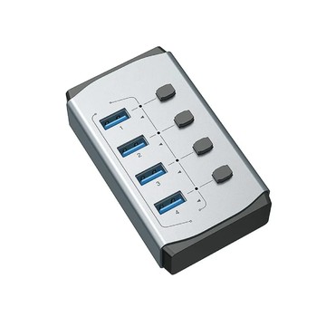 易控王 4孔 USB3.0 工業級 個人用Hub集線器 含獨立開關 電路防護 (40-726-06)