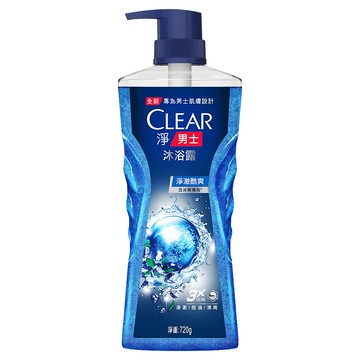 CLEAR 淨 男士 沐浴露 淨澈酷爽 含冰爽薄荷  720g  1瓶