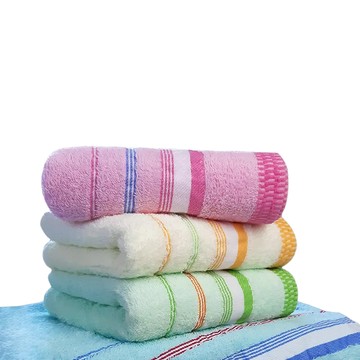 OK-PO-LO 好馬牌 超激五福色紗吸水毛巾 台灣製造 100%純棉 33cm x 76cm  黃色 + 綠色 + 藍色 + 粉色  12條