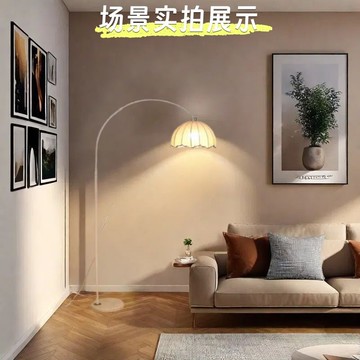 110V落地燈 立式臺燈釣魚落地燈臥室書房客廳床頭沙發溫馨氛圍感護眼LED法式 最低價 快速出貨