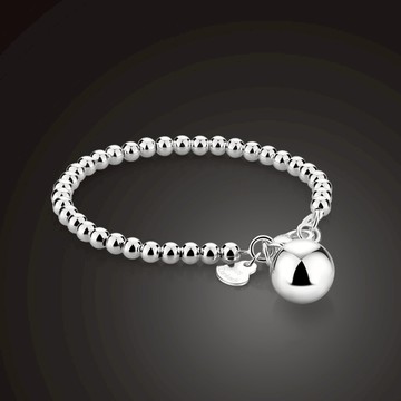 日韓簡約圓球佛珠手鏈S925銀學生玫瑰金男女情侶首飾女友閨蜜禮物