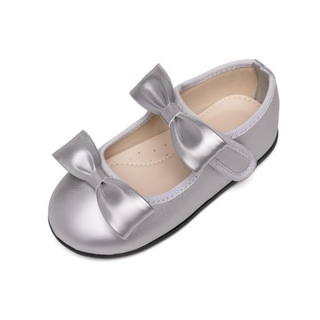 LA STELLA 女童款 More蝴蝶結公主皮鞋  銀色  160