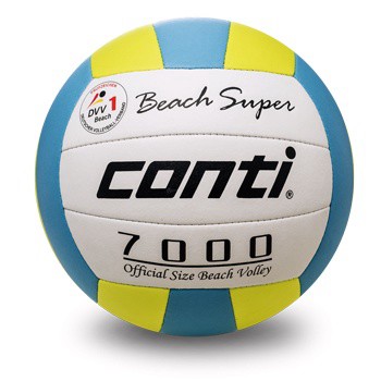 【線上體育】CONTI 5號日本超細纖維沙灘排球 白/藍/黃