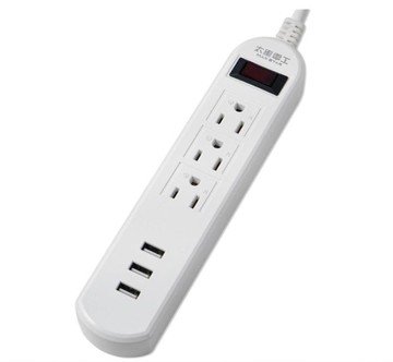 【太星電工MAXSTAR】OCP31304速充寶3.5A 3USB 3孔1開3插4尺 電腦線 延長線