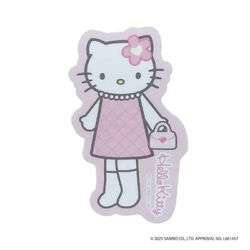 【震撼精品百貨】Hello Kitty_凱蒂貓~日本Sanrio三麗鷗 KITTY長腿防水耐熱貼紙-粉格*68712