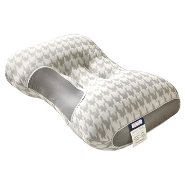 雲朵舒適SPA深睡記憶護頸枕 高枕 透氣舒適 柔軟親膚 容易清洗 環保健康  灰色 + 白色  1個  70 x 45 x 6cm