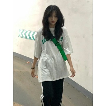 高街hiphop純棉短袖t恤女夏寬松ins潮設計感小眾oversize半袖上衣
