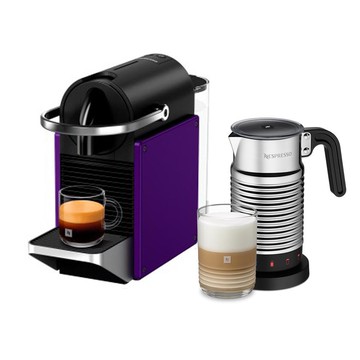 【Nespresso】膠囊咖啡機 Pixie  紫愛你限量色 +全自動奶泡機組合