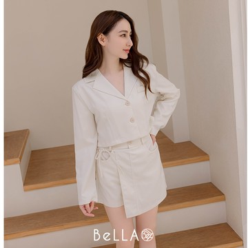 【初秋新品】BeLLA 時髦西裝套裝 杏色
