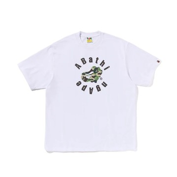 BAPE Abc Camo Heart Ape T恤 扭曲猿 寬鬆版 頭外圈字體 短T 短袖 白 RAY-133 [台灣現貨]