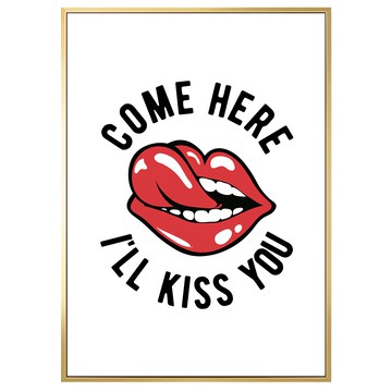 Boluo 菠蘿選畫所 過來親一個 COME HERE I'LL KISS YOU  40 x 30cm  金色