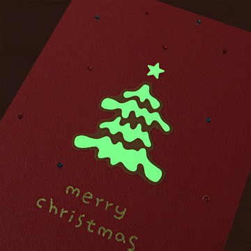 【聖誕樹】夜光聖誕卡片 \ 聖誕樹吸光後會發光