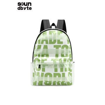 soundbyte書包女大學生簡約時尚初中生雙肩包小眾通勤背包男綠色