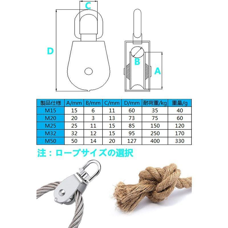 シュウ氏テク M32 ステンレス プーリー 貨物輸送 USU304 滑車ロープ